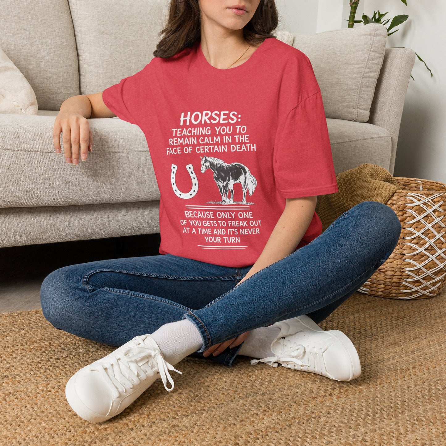 WeBeHorseGirls Horses: Teaching You to Remain Calm in the Face of Certain Death T-Shirt