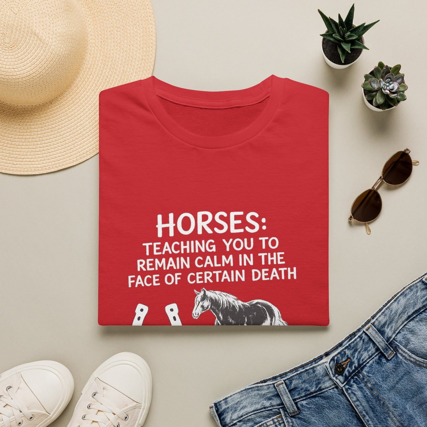 WeBeHorseGirls Horses: Teaching You to Remain Calm in the Face of Certain Death T-Shirt