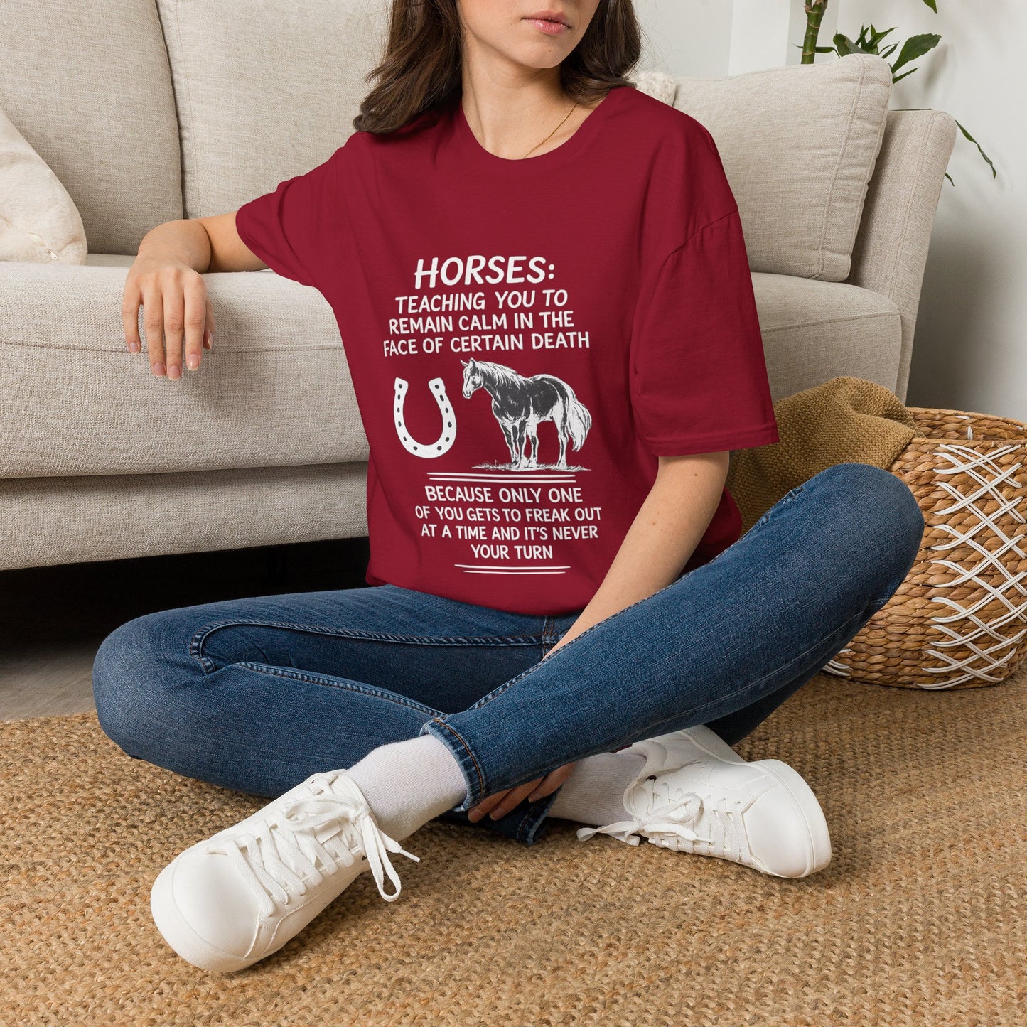 WeBeHorseGirls Horses: Teaching You to Remain Calm in the Face of Certain Death T-Shirt