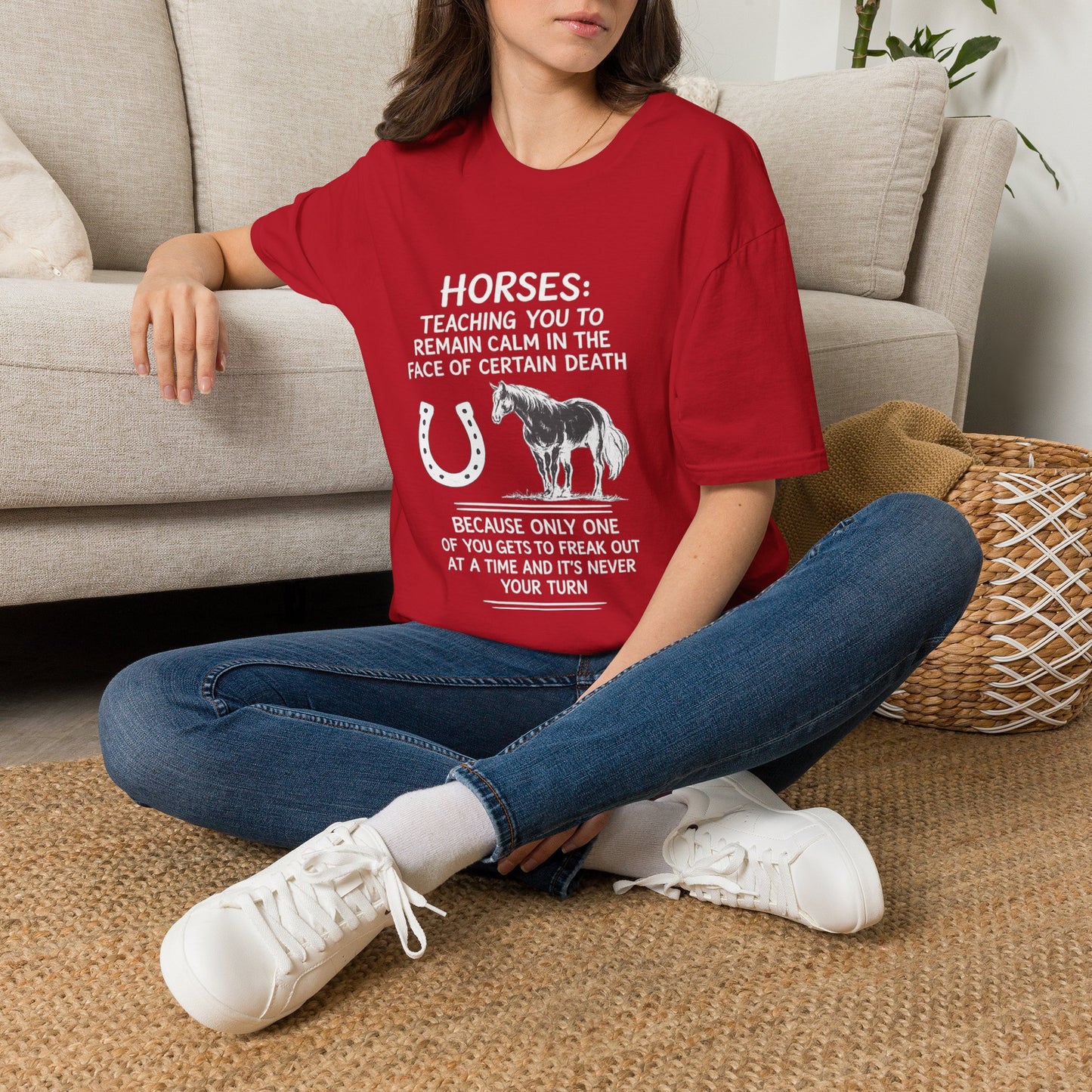 WeBeHorseGirls Horses: Teaching You to Remain Calm in the Face of Certain Death T-Shirt