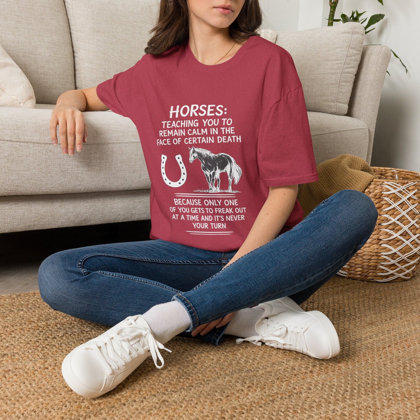 WeBeHorseGirls Horses: Teaching You to Remain Calm in the Face of Certain Death T-Shirt