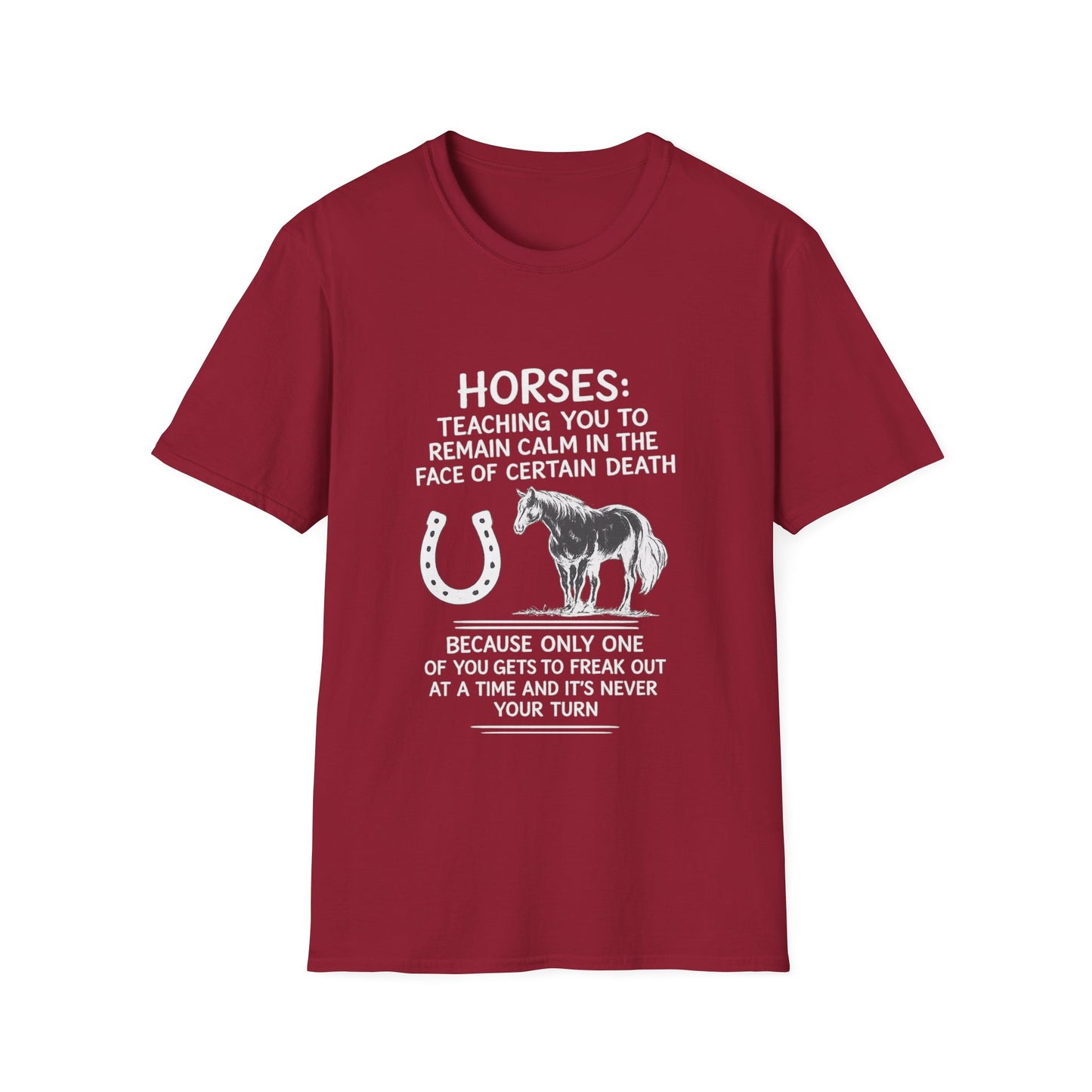 WeBeHorseGirls Horses: Teaching You to Remain Calm in the Face of Certain Death T-Shirt