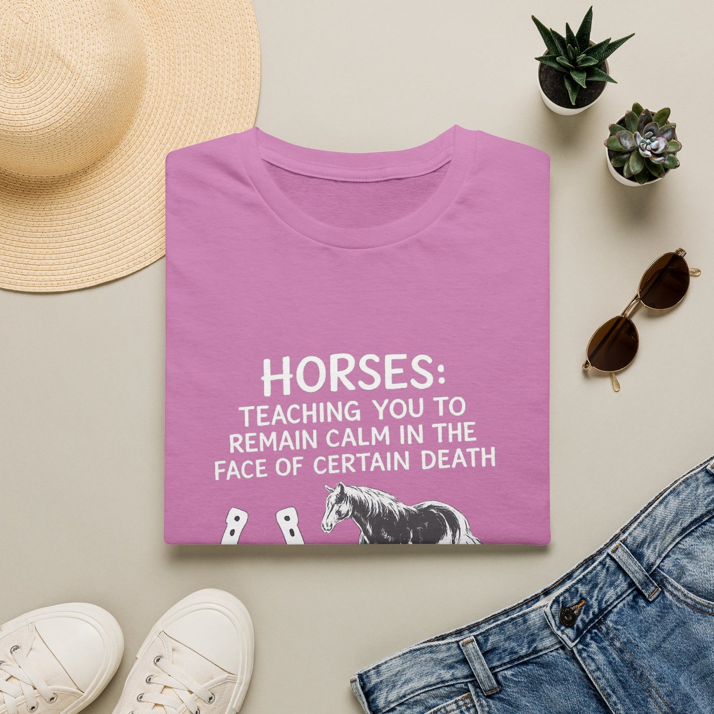 WeBeHorseGirls Horses: Teaching You to Remain Calm in the Face of Certain Death T-Shirt