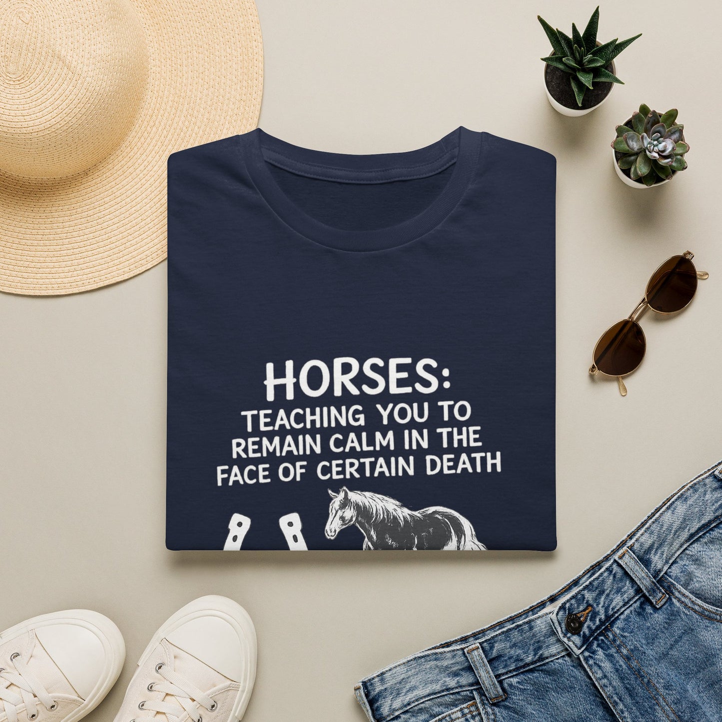 WeBeHorseGirls Horses: Teaching You to Remain Calm in the Face of Certain Death T-Shirt