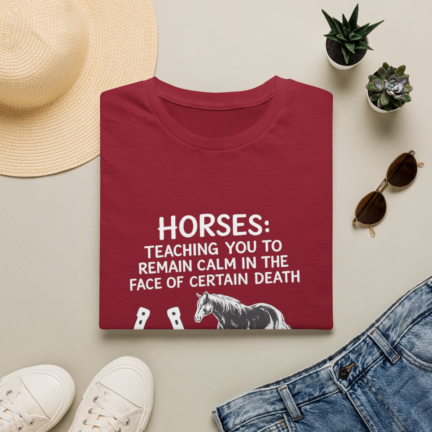 WeBeHorseGirls Horses: Teaching You to Remain Calm in the Face of Certain Death T-Shirt