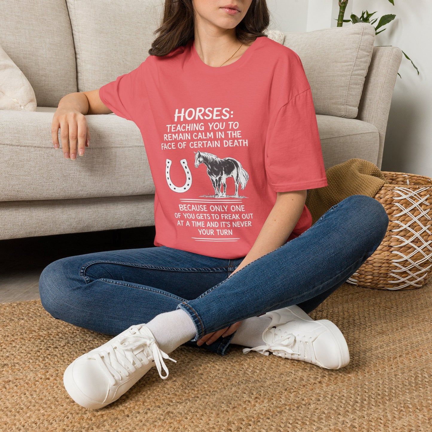 WeBeHorseGirls Horses: Teaching You to Remain Calm in the Face of Certain Death T-Shirt