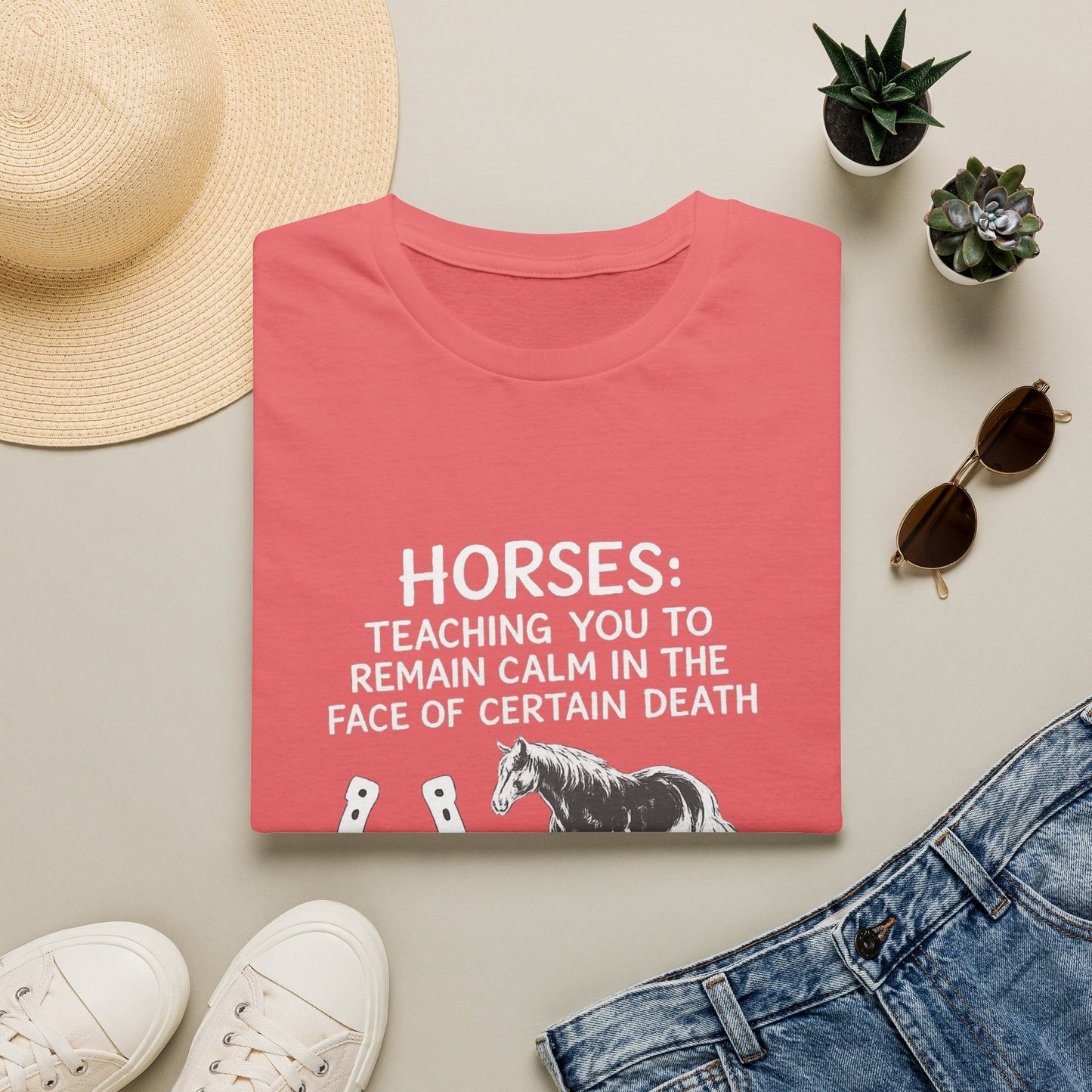 WeBeHorseGirls Horses: Teaching You to Remain Calm in the Face of Certain Death T-Shirt
