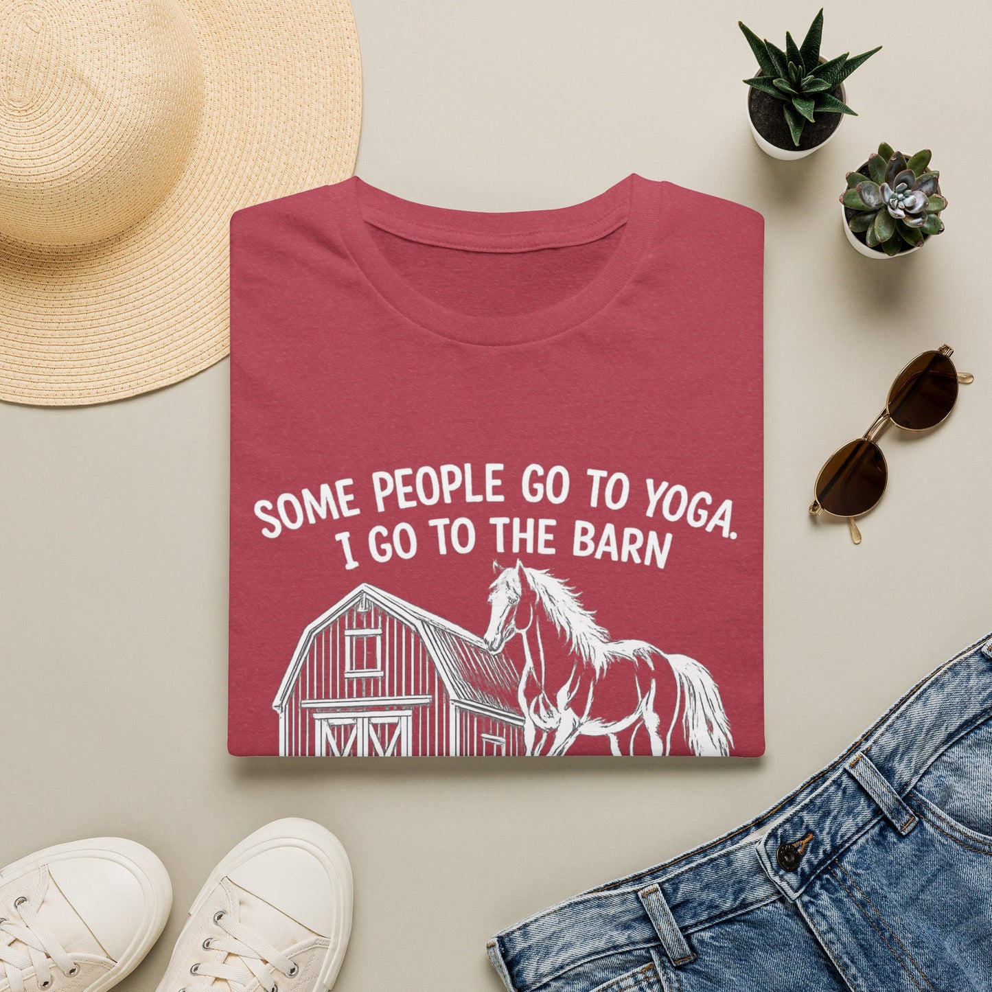 WeBeHorseGirls Some People Go to Yoga. I Go to the Barn and Negotiate with a 1,200 lb Animal About Fly Spray T-Shirt